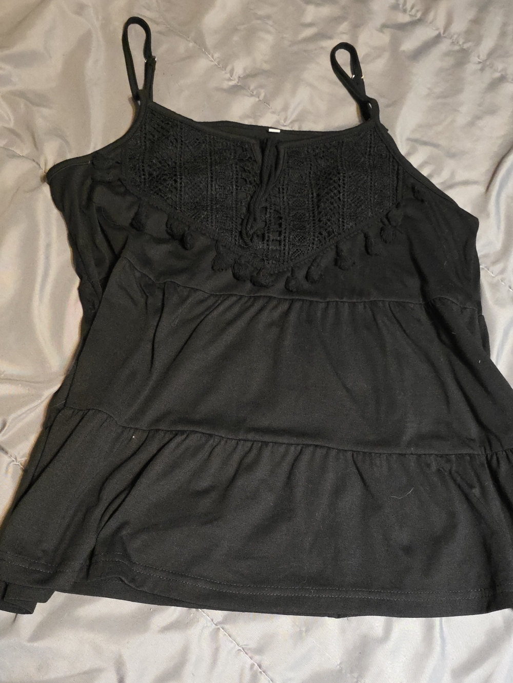 Black Crochet-Trim Cami Tank Top - Women